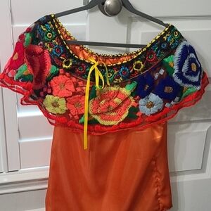 Embroidered Floral Women Top - Multicolor